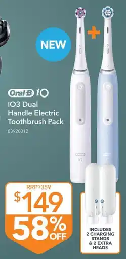 Shaver Shop Oral B iO3 Dual Handle Electric Toothbrush Pack offer