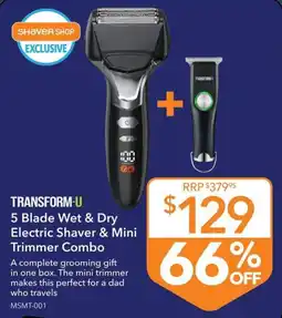 Shaver Shop Transform-U 5 Blade Wet & Dry Electric Shaver & Mini Trimmer Combo offer