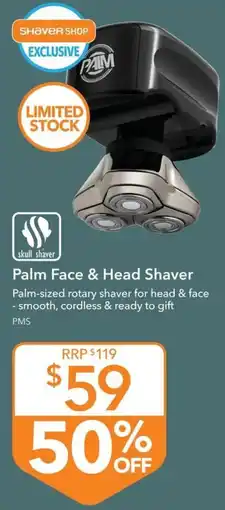 Shaver Shop Palm Face & Head Shaver offer