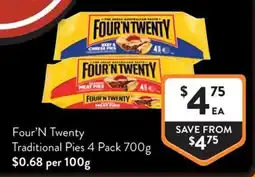 Foodworks Four'n Twenty Traditional Pies offer