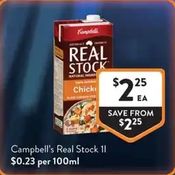 Foodworks Campbell's Real Stock 1l offer