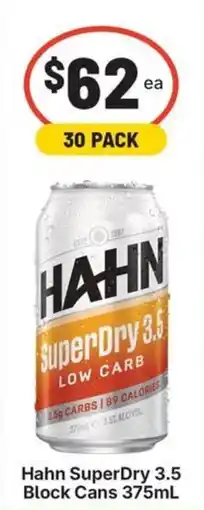 IGA Liquor Hahn SuperDry 3.5 Block Cans offer