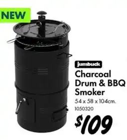 Bunnings jumbuck Charcoal Drum & BBQ Smoker offer