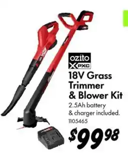 Bunnings Ozito XpXc 18V Grass Trimmer & Blower Kit offer