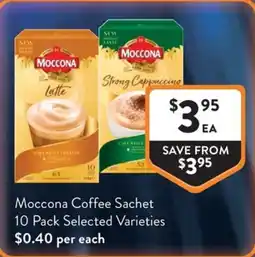 Foodworks Moccona Coffee Sachet 10 Pack Selected Varieties offer