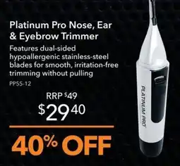 Shaver Shop Platinum Pro Nose, Ear & Eyebrow Trimmer offer