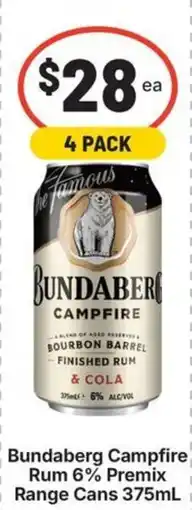 IGA Liquor Bundaberg Campfire Rum 6% Premix offer