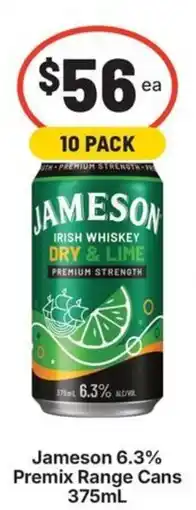 IGA Liquor Jameson Irish Whiskey Dry & Lime offer