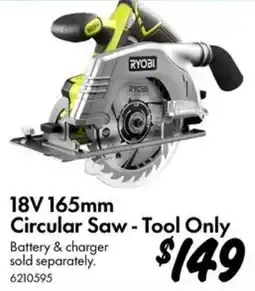 Bunnings Ryobi 18V 165mm Circular Saw - Tool Only offer