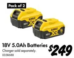 Bunnings DeWalt 18V 5.0Ah Batteries offer
