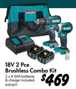 Bunnings Makita 18V 2 Pce Brushless Combo Kit offer