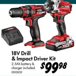 Bunnings Ozito 18V Drill & Impact Driver Kit offer