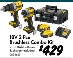 Bunnings DeWalt 18V 2 Pce Brushless Combo Kit offer