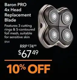 Shaver Shop Baron PRO 4x Head Replacement Blade offer