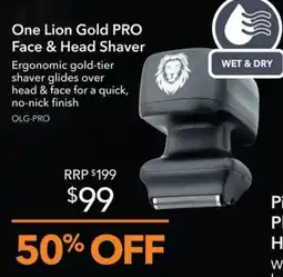 Shaver Shop One Lion Gold PRO Face & Head Shaver offer