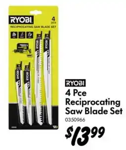Bunnings Ryobi 4 Pce Reciprocating Saw Blade Set offer