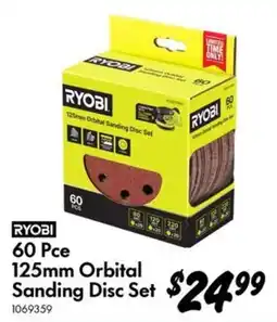 Bunnings Ryobi 60 Pce 125mm Orbital Sanding Disc Set offer