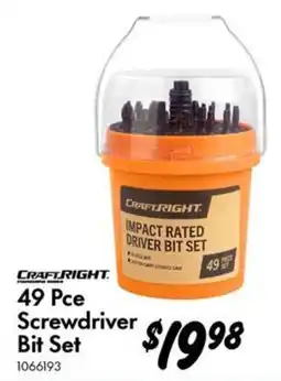 Bunnings CraftRight 49 Pce Screwdriver Bit Set offer