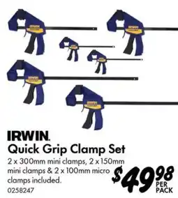 Bunnings Irwin Quick Grip Clamp Set offer