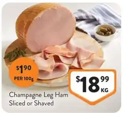 Foodworks Champagne Leg Ham offer