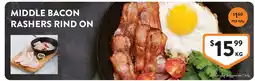 Foodworks Middle Bacon Rashers Rind On offer