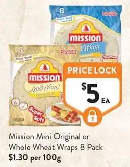 Foodworks Mission Mini Original or Whole Wheat Wraps offer