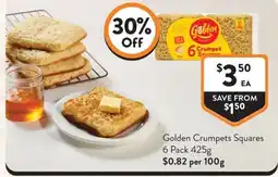 Foodworks Golden Crumpets Squares offer