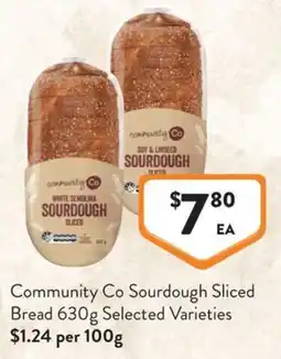 Foodworks Community Co Sourdough Sliced Bread offer