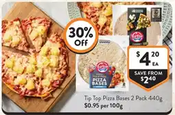 Foodworks Tip Top Pizza Bases offer