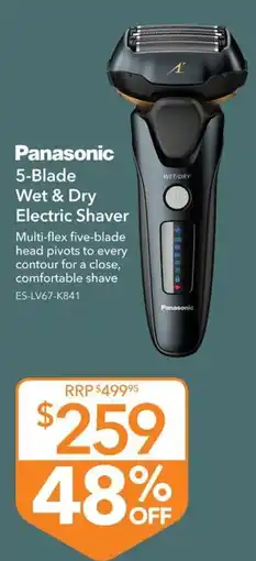 Shaver Shop Panasonic 5-Blade Wet & Dry Electric Shaver offer