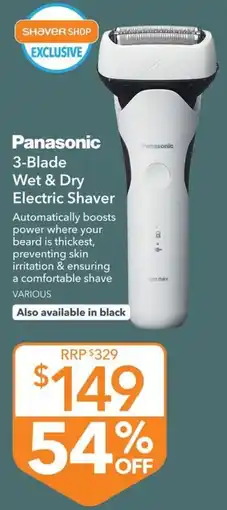 Shaver Shop Panasonic 3-Blade Wet & Dry Electric Shaver offer