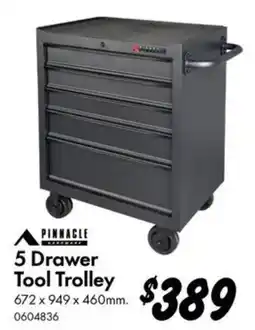 Bunnings Pinnacle 5 Drawer Tool Trolley offer