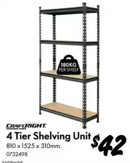 Bunnings Craft.Right 4 Tier Shelving Unit offer