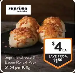 Foodworks Suprima Cheese & Bacon Rolls offer