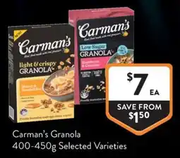 Foodworks Carman's Granola offer