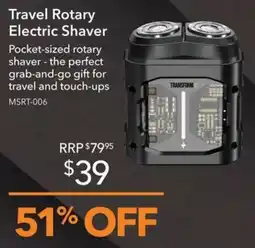 Shaver Shop Transform-U Travel Rotary Electric Shaver offer