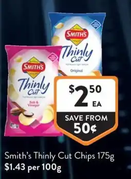 Foodworks Smith's Thinly Cut Chips offer