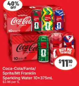IGA Coca-Cola/Fanta/Sprite/Mt Franklin Sparkling Water offer
