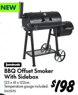 Bunnings jumbuck BBQ Offset Smoker With Sidebox offer