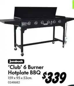 Bunnings jumbuck 'Club' 6 Burner Hotplate BBQ offer
