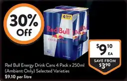 Foodworks Red Bull Energy Drink Cans offer