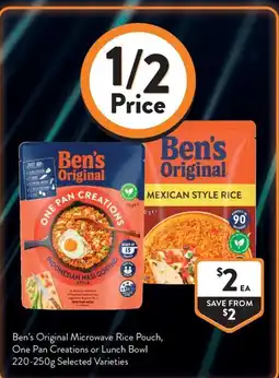 Foodworks Ben's Original Microwave Rice Pouch offer