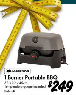 Bunnings Matador 1 Burner Portable BBQ offer
