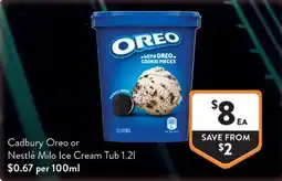 Foodworks Cadbury Oreo Ice Cream Tub offer