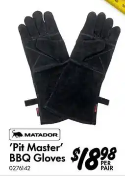 Bunnings Matador 'Pit Master' BBQ Gloves offer