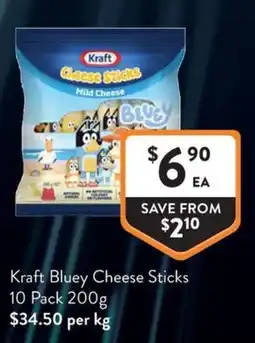 Foodworks Kraft Bluey Cheese Sticks offer