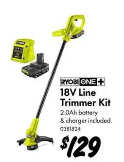 Bunnings Ryobi One+ 18V Line Trimmer Kit offer