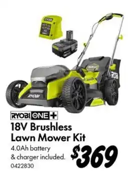 Bunnings Ryobi One+ 18V Brushless Lawn Mower Kit offer