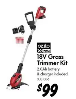 Bunnings Ozito XPXC 18V Grass Trimmer Kit offer