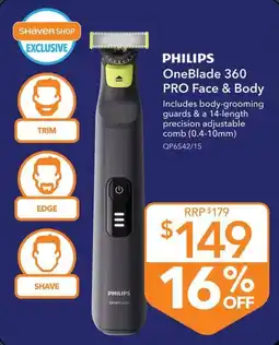 Shaver Shop Philips OneBlade 360 PRO Face & Body offer